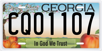 GA license plate CQO1107