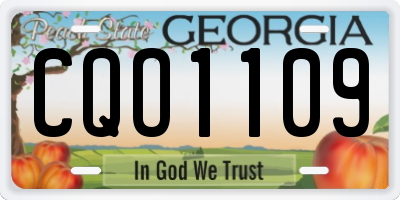 GA license plate CQO1109