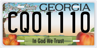 GA license plate CQO1110