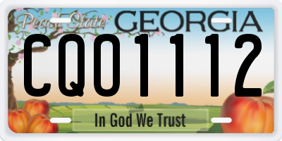 GA license plate CQO1112