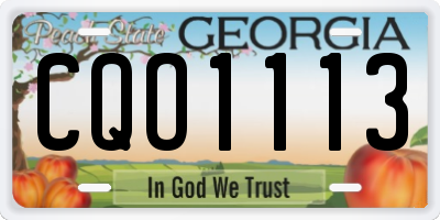 GA license plate CQO1113