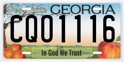 GA license plate CQO1116