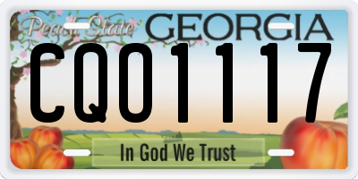 GA license plate CQO1117