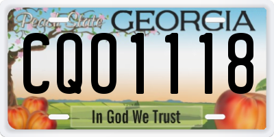 GA license plate CQO1118