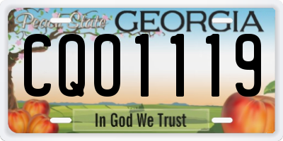 GA license plate CQO1119