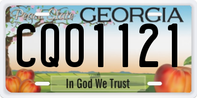 GA license plate CQO1121