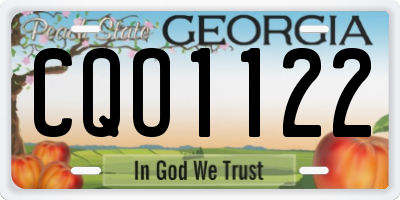 GA license plate CQO1122