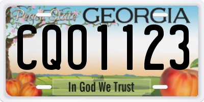 GA license plate CQO1123