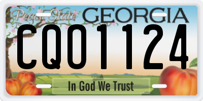 GA license plate CQO1124