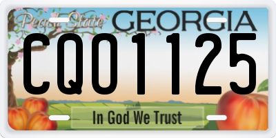 GA license plate CQO1125
