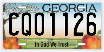 GA license plate CQO1126