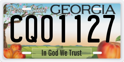 GA license plate CQO1127