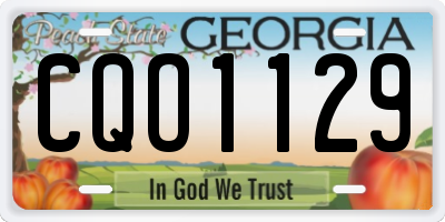 GA license plate CQO1129