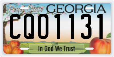 GA license plate CQO1131