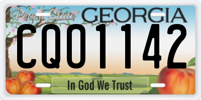 GA license plate CQO1142
