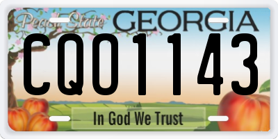 GA license plate CQO1143