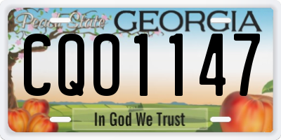 GA license plate CQO1147