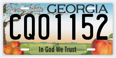 GA license plate CQO1152