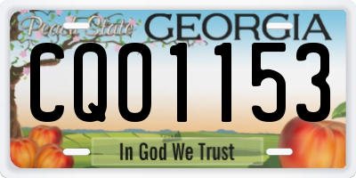 GA license plate CQO1153