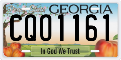 GA license plate CQO1161
