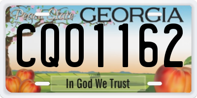 GA license plate CQO1162