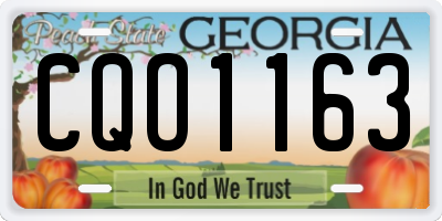 GA license plate CQO1163