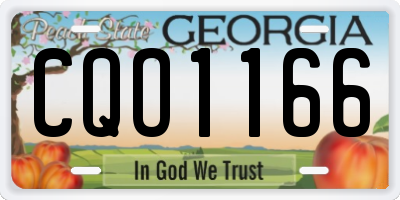 GA license plate CQO1166