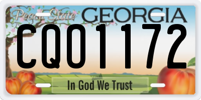 GA license plate CQO1172