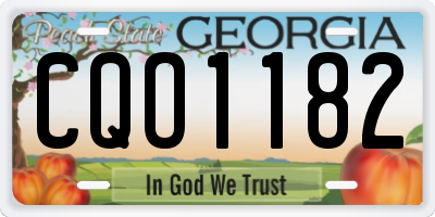 GA license plate CQO1182