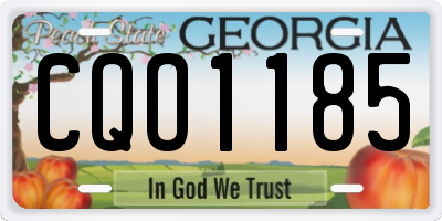 GA license plate CQO1185