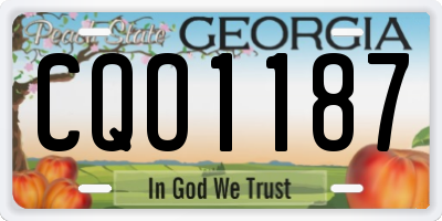 GA license plate CQO1187