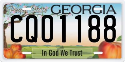 GA license plate CQO1188
