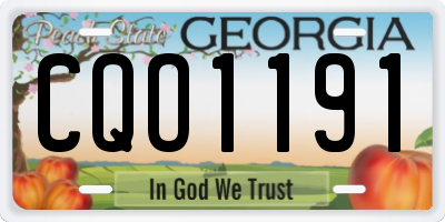 GA license plate CQO1191