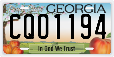 GA license plate CQO1194