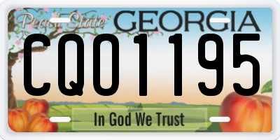 GA license plate CQO1195