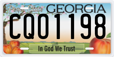 GA license plate CQO1198