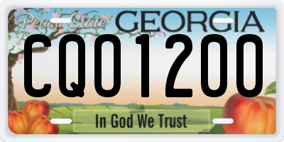 GA license plate CQO1200