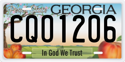 GA license plate CQO1206