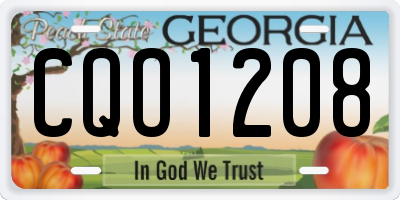 GA license plate CQO1208