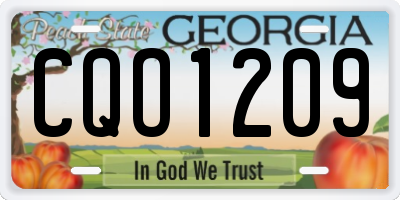 GA license plate CQO1209