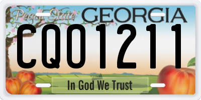 GA license plate CQO1211