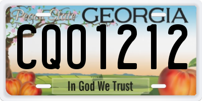 GA license plate CQO1212