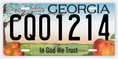 GA license plate CQO1214