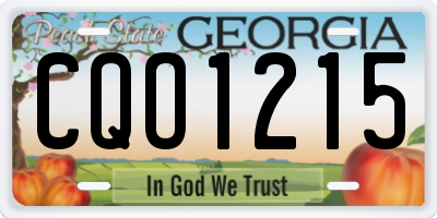 GA license plate CQO1215
