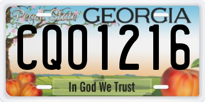 GA license plate CQO1216