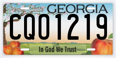 GA license plate CQO1219