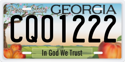 GA license plate CQO1222