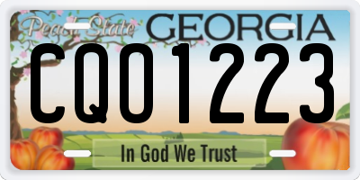 GA license plate CQO1223