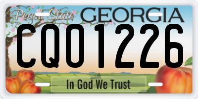 GA license plate CQO1226