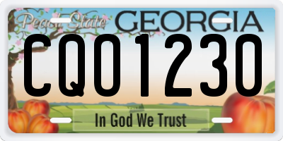GA license plate CQO1230